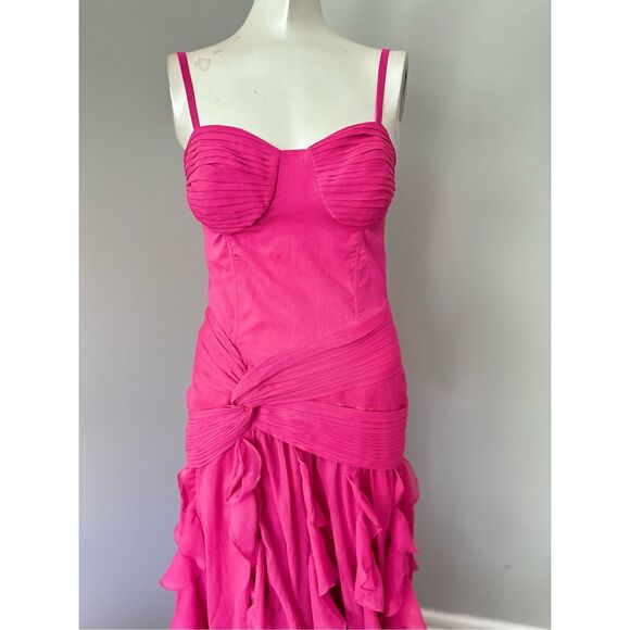 NWT PATBO BUSTIER RUFFLE MAXI DRESS SIZE 4 $1100 - Picture 6 of 12